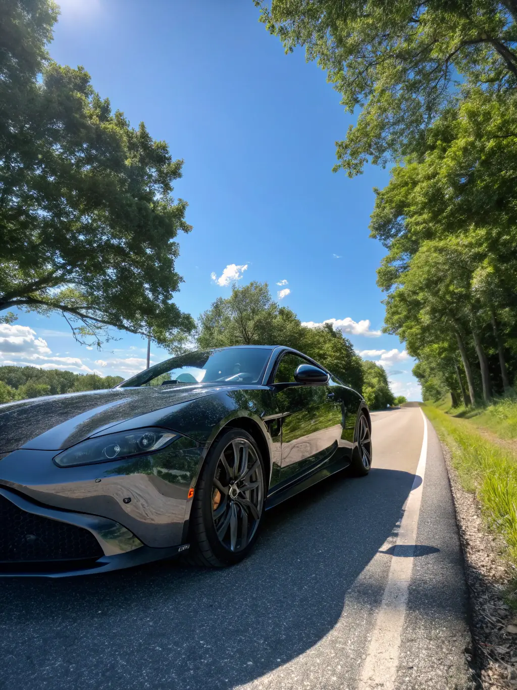A gleaming car exterior after a detailing session, highlighting the polished paint and spotless finish achieved through 303 Detailz's exterior detailing service.